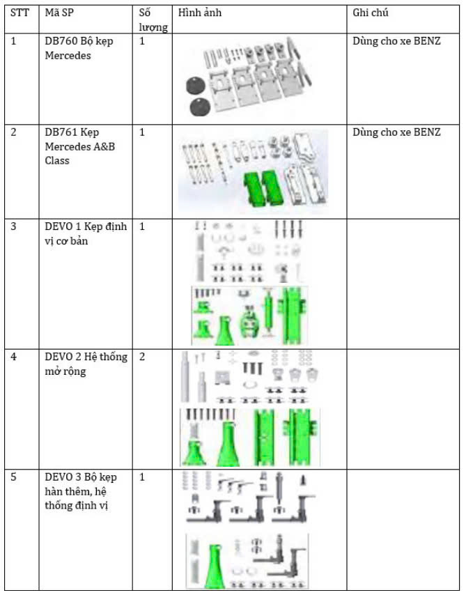 Thiết bị kéo nắn xe tai nạn và bộ phụ kiện tiêu chuẩn DOOCAR Techer 7