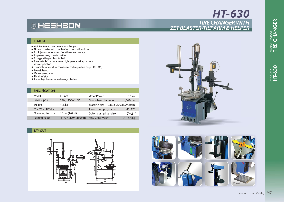Máy ra vào lốp xe HESHBON HT-630