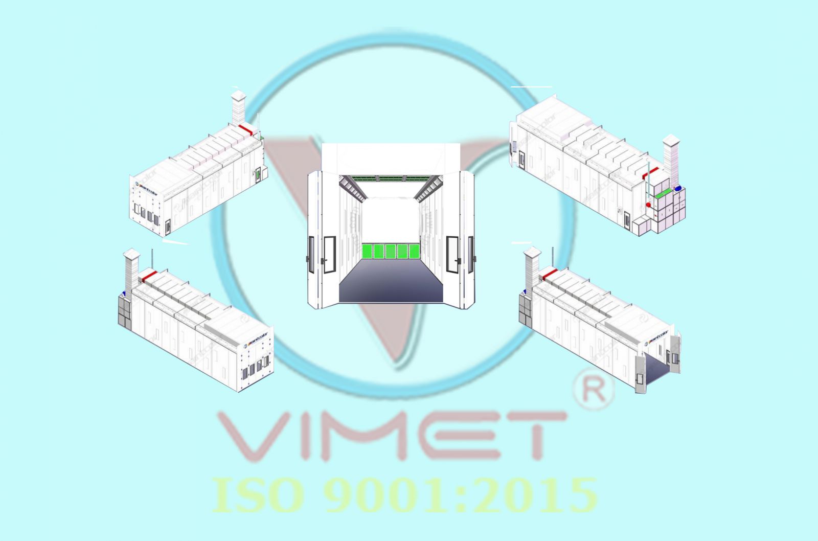 Phòng sơn xe buýt và xe tải cao cấp 17m PSS17382