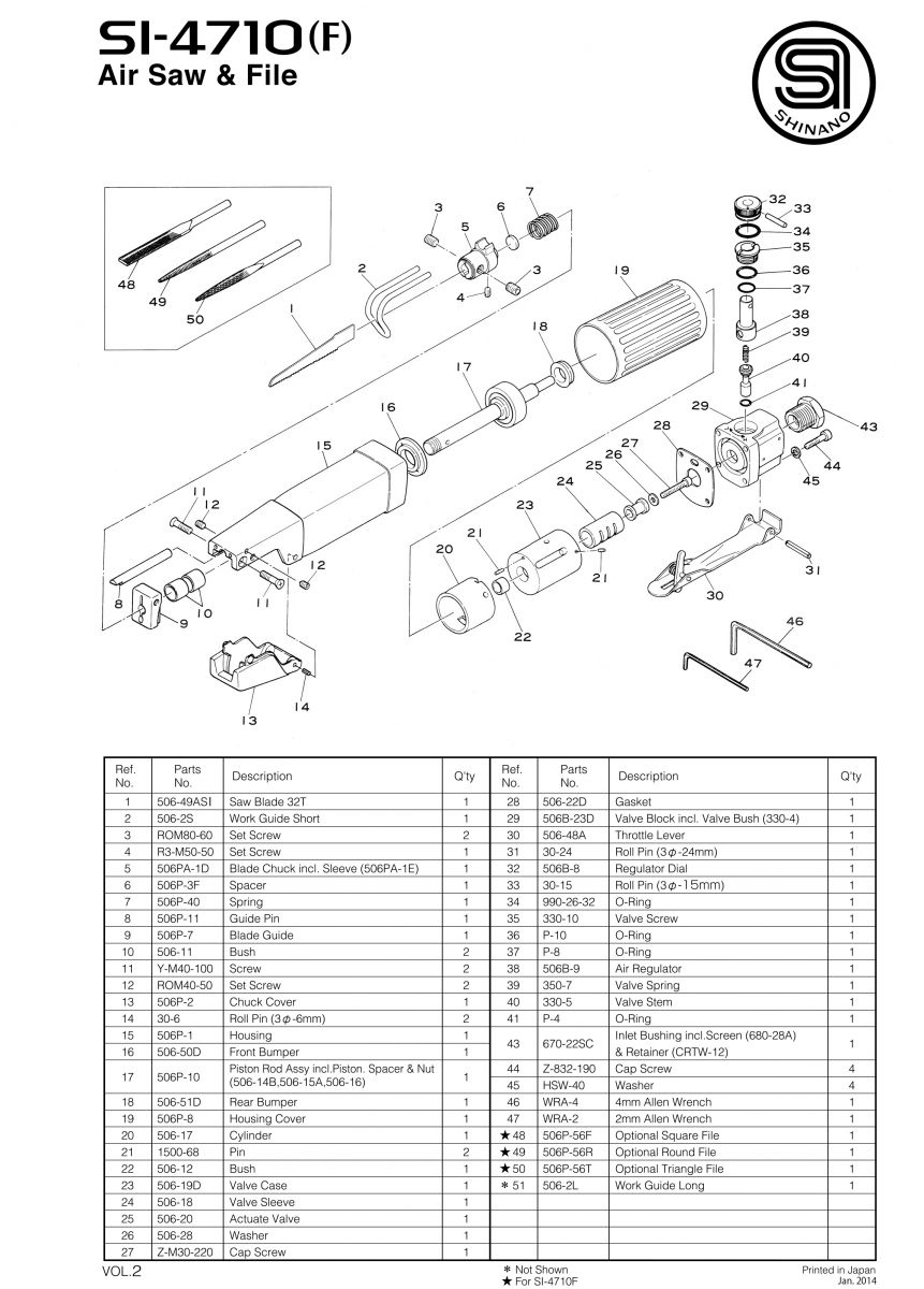 Máy cưa khí nén tốc độ cao Shinano SI-4710F