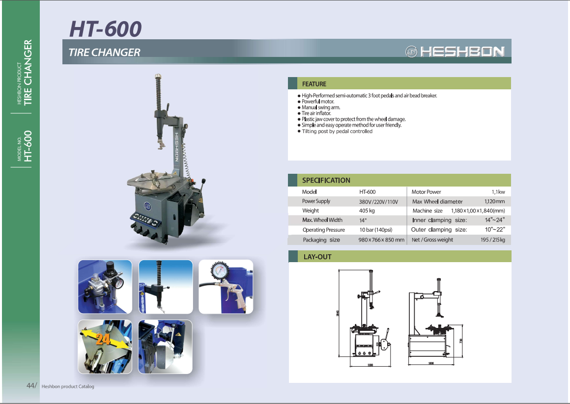 Máy ra vào lốp xe HESHBON HT-600