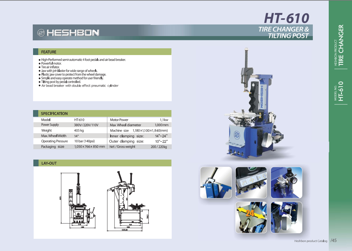Máy ra vào lốp xe HESHBON HT-610