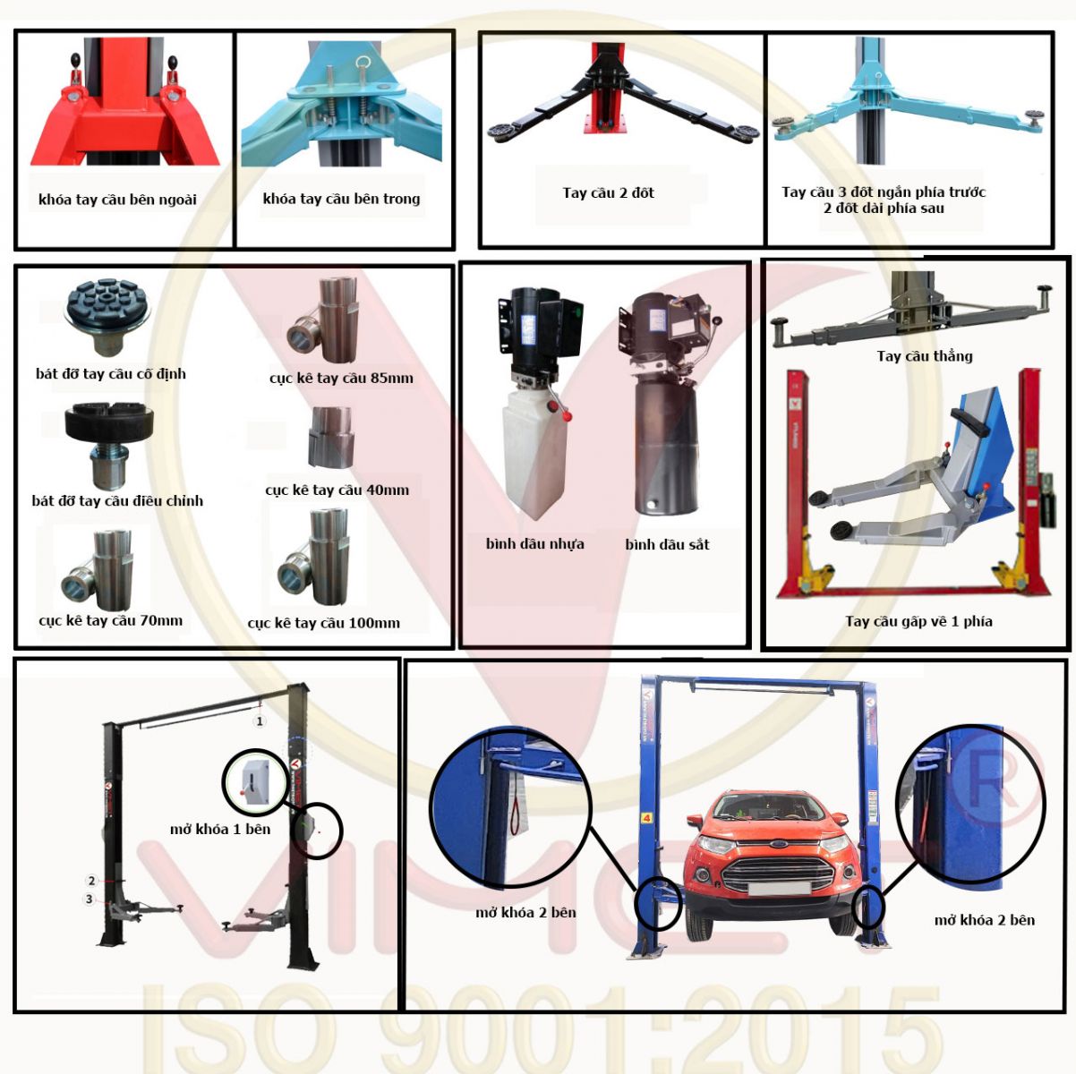 Cầu nâng 2 trụ cáp dưới VIMET TLG40011