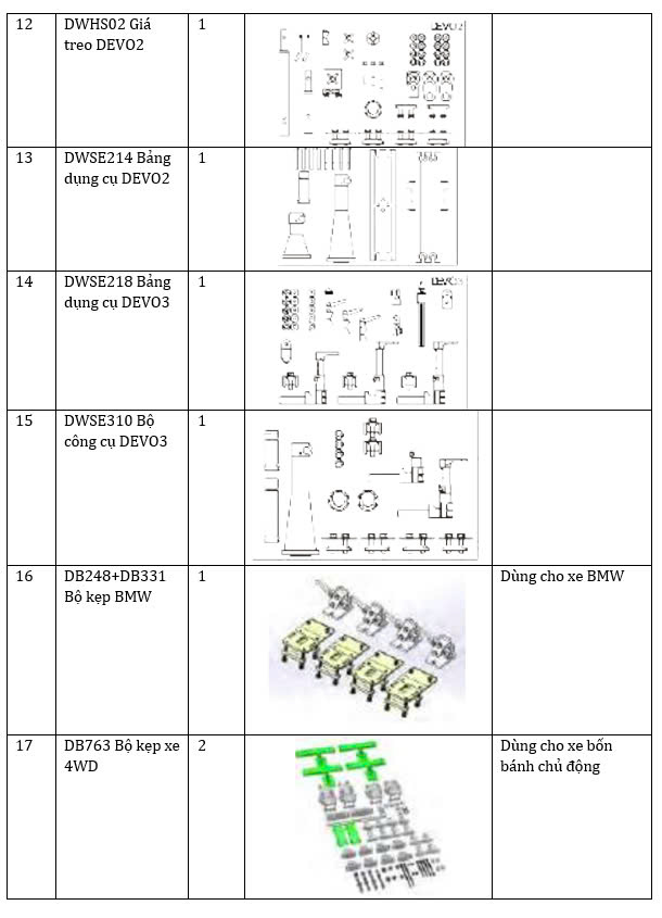 Thiết bị kéo nắn xe tai nạn và bộ phụ kiện tiêu chuẩn DOOCAR Techer 7