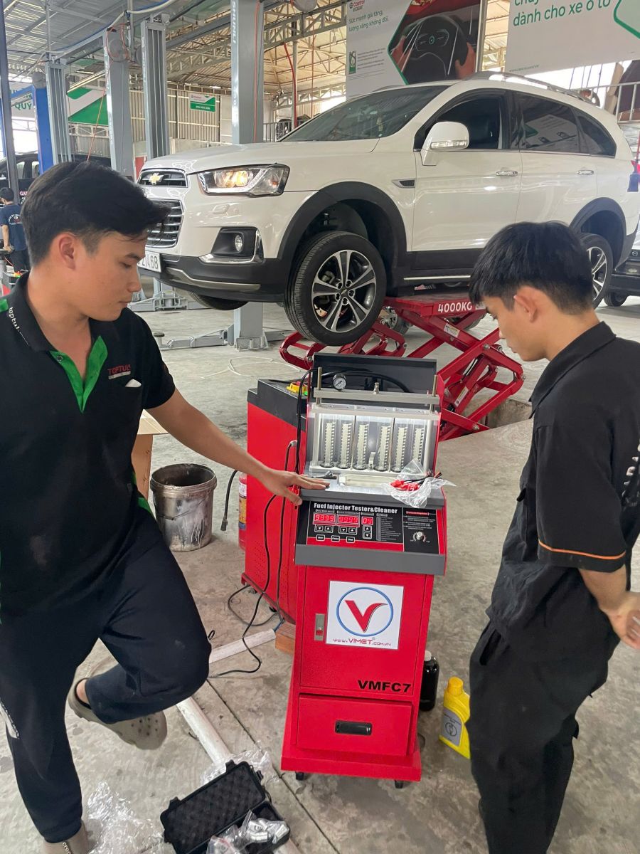 Thiết bị kiểm tra và xúc rửa kim phun tích hợp bể siêu âm làm sạch  VMFC7