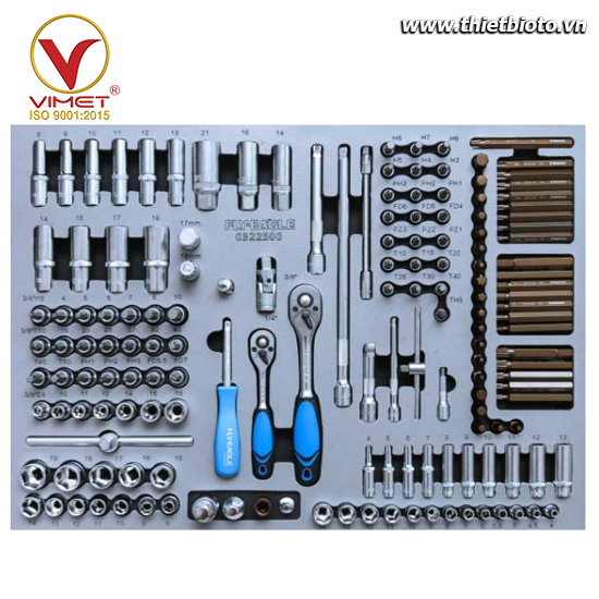Bộ dụng cụ 157 món tay vặn và đầu khẩu 3/8