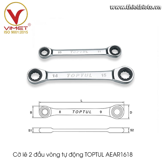 Cờ lê 2 đầu vòng tự động TOPTUL AEAR1618