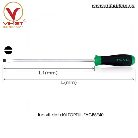 Tua vít dẹt dài TOPTUL FACB5E40