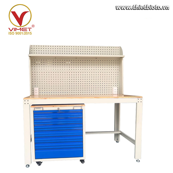 Bàn nguội cơ khí tải trọng 500 kg với tủ 05 ngăn QT-BN04